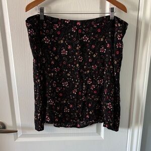 Reitmans Black Floral Pattern Skirt
